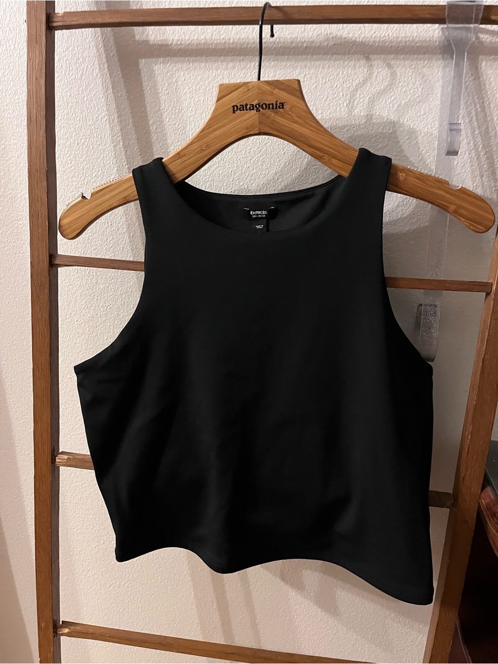 Express Black Midriff Tank - High Neck Sleeveless Top